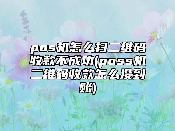 富掌柜二维码在pos机哪里 pos机怎么扫二维码收款不成功(poss机二维码收款怎么没到账)